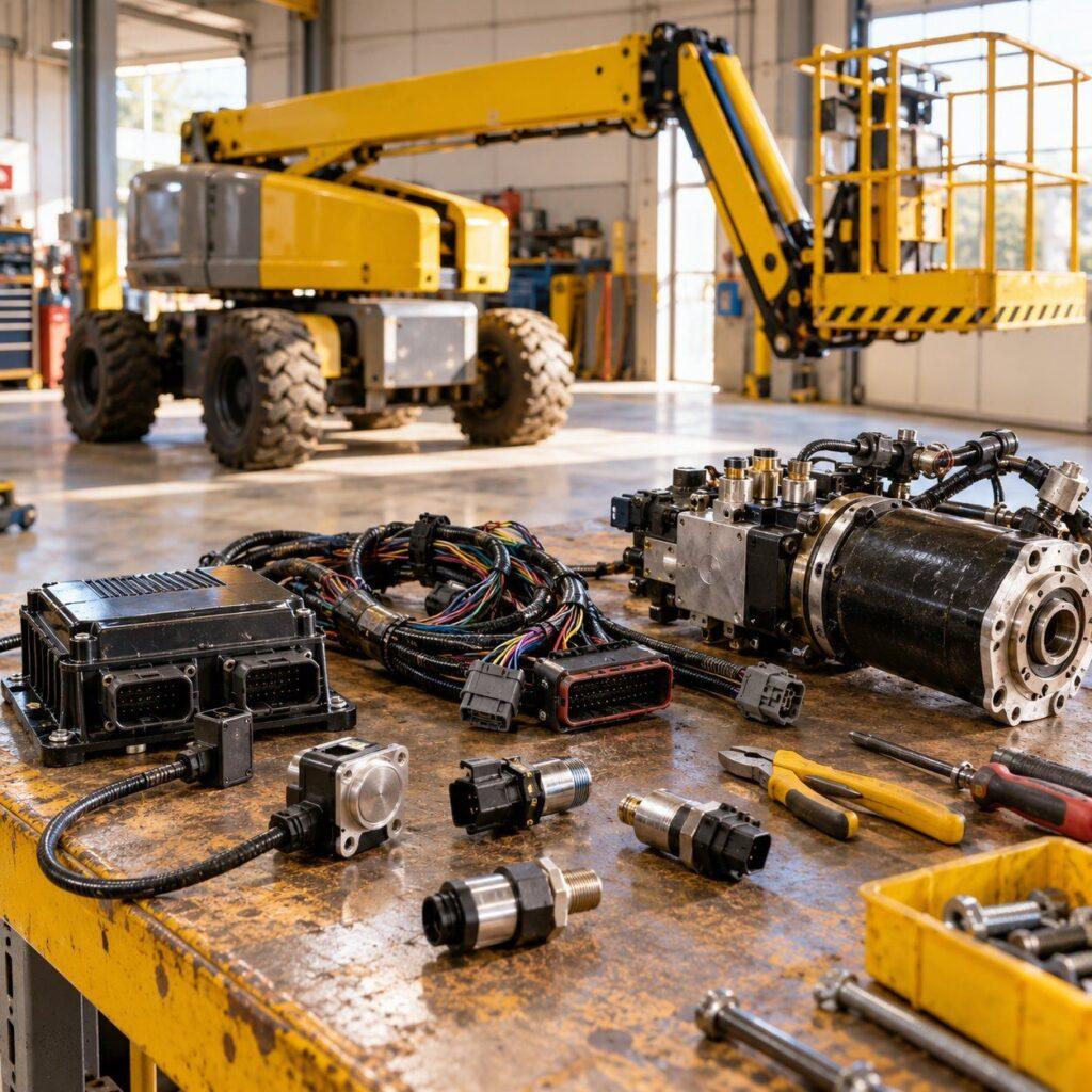 Elektronik, Sensoren und Antriebsteile für Teleskopbühnen – HAB Engineering GmbH
